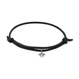 Bracciale corda Rosato con rosa dei venti in argento | RomanoGioielli