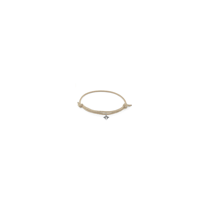 Bracciale corda Rosato con rosa dei venti in argento | RomanoGioielli