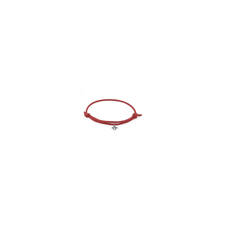 Bracciale corda Rosato con rosa dei venti in argento | RomanoGioielli
