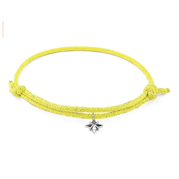 Bracciale corda Rosato con rosa dei venti in argento | RomanoGioielli