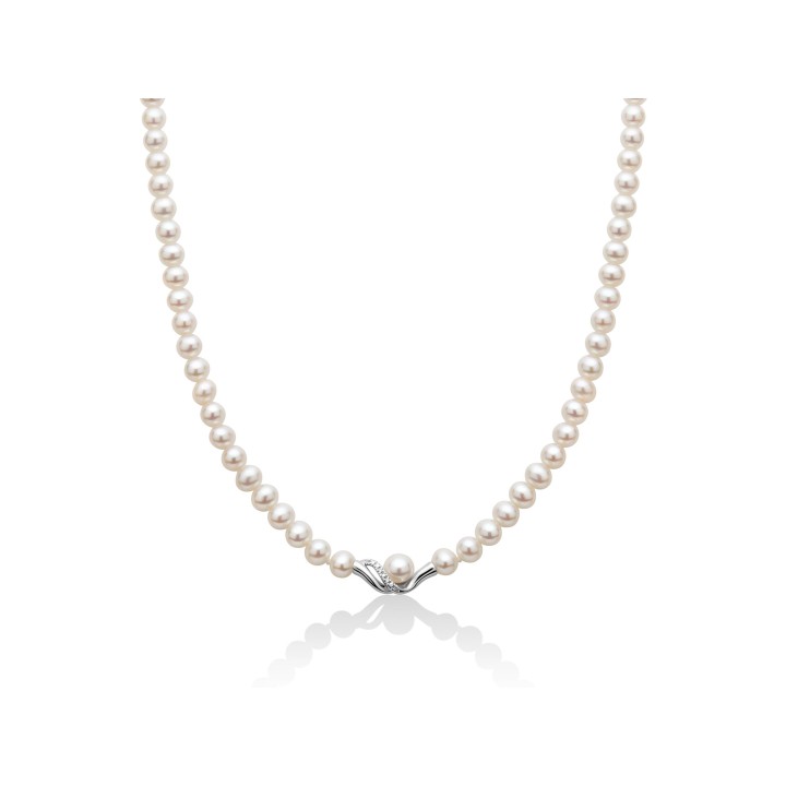Collana di Perle Miluna con Diamanti in Oro Bianco PCL6126 - RomanoGioielli