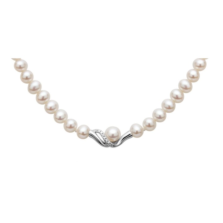 Collana di Perle Miluna con Diamanti in Oro Bianco PCL6126 - RomanoGioielli
