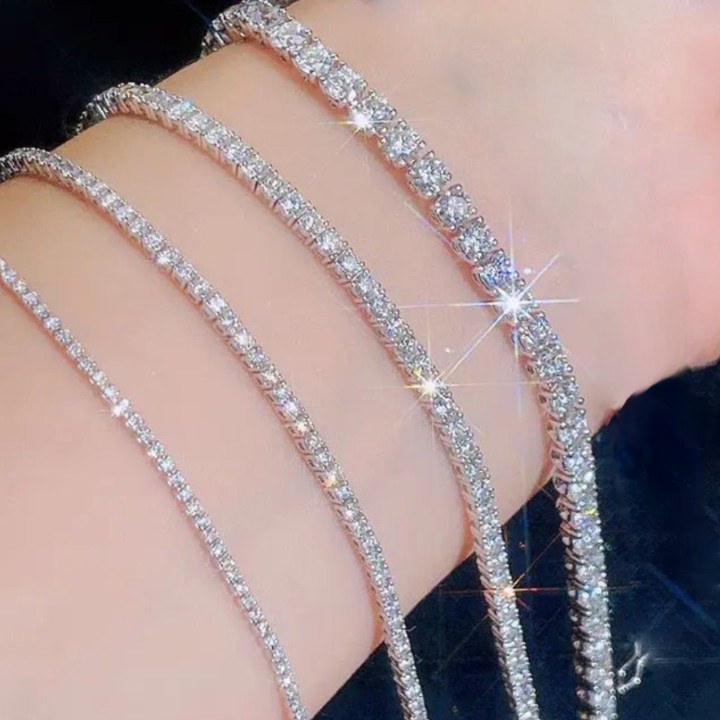 Bracciale tennis in argento 925 bianco - 4mm. | RomanoGioielli