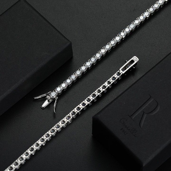 Bracciale tennis in argento 925 bianco - 4mm. | RomanoGioielli