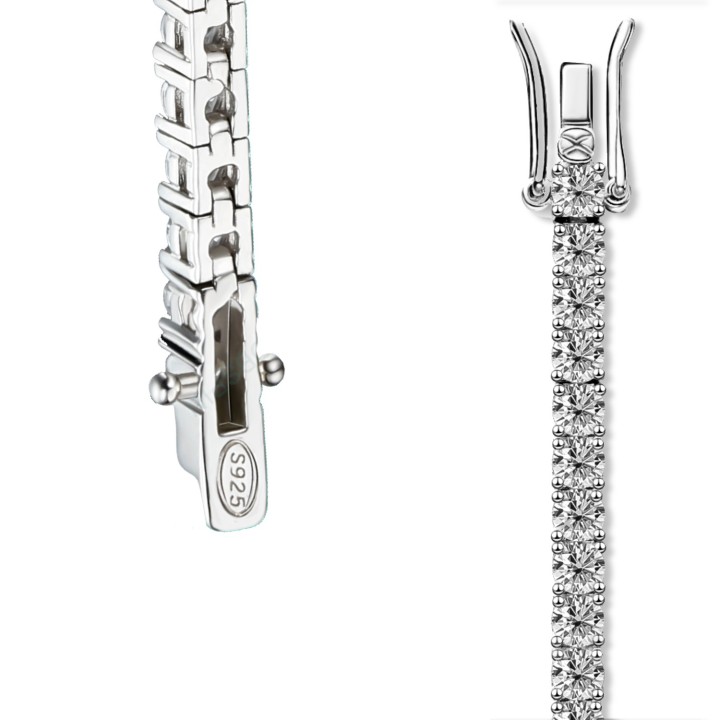 Bracciale tennis in argento 925 bianco - 4mm. | RomanoGioielli