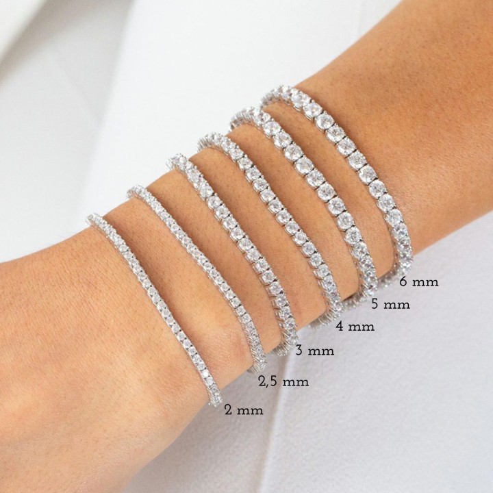 Bracciale tennis in argento 925 bianco - 4mm. | RomanoGioielli