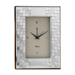 Soprammobile Orologio Sveglia Argento Legno OTTAVIANI 29732BM