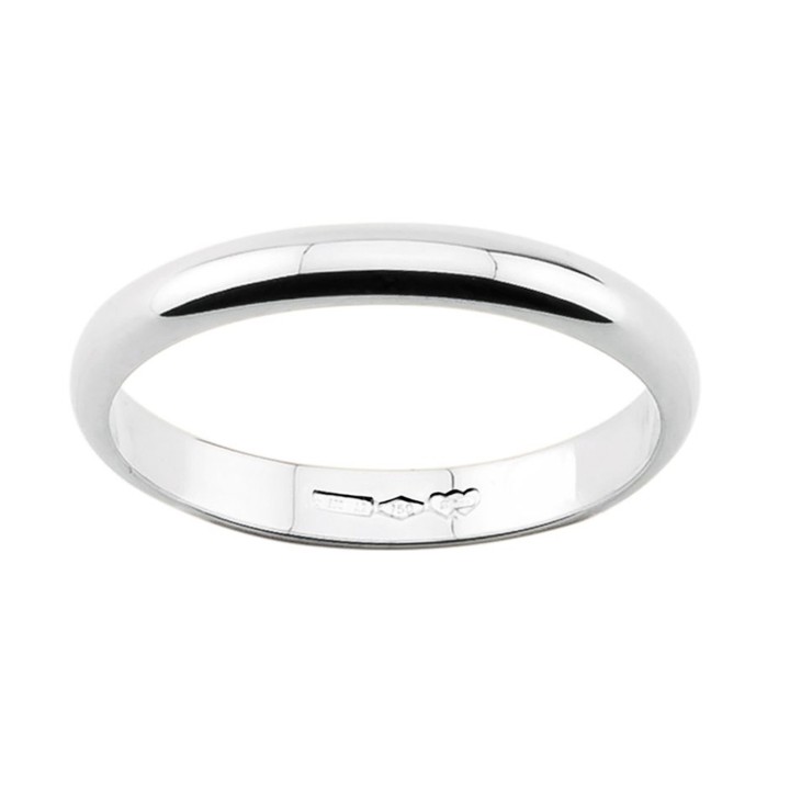 Fede argento bombata larga 3mm bianca o placcata oro - RomanoGioielli.it
