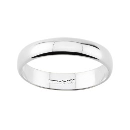Fede nuziale in argento bombata larga 3,8mm argento bianco o dorato - RomanoGioielli.it