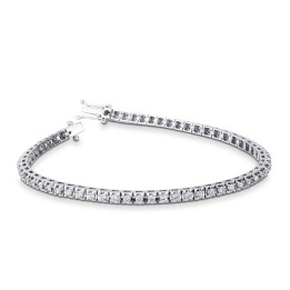 Bracciale Tennis in Oro Bianco a Piramide con Diamanti 2.90Ct
