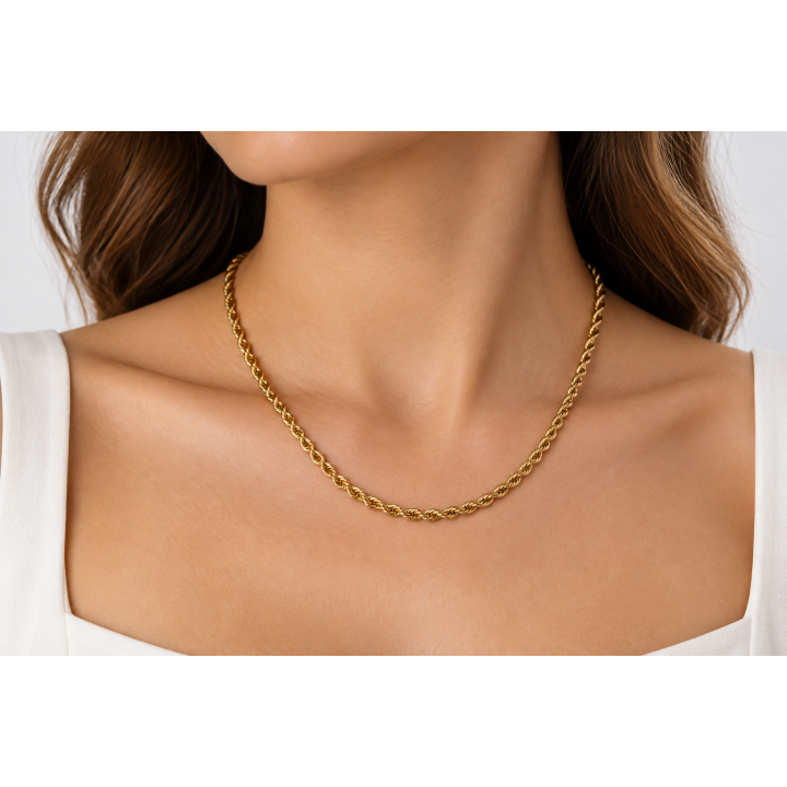 Collana torcion classico, fune oro 18kt da 2.6mm | RomanoGioielli