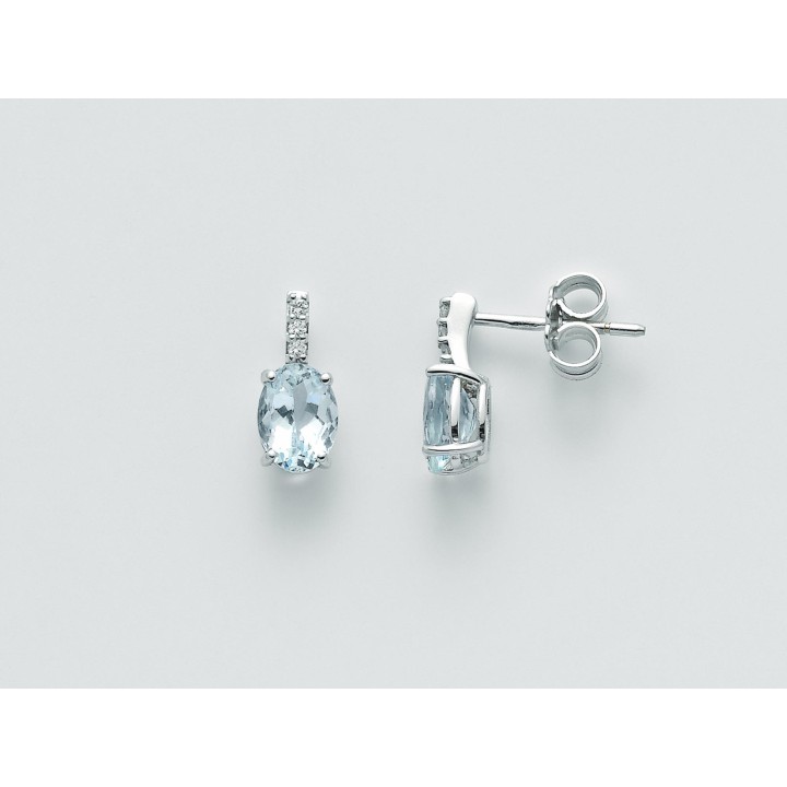 Orecchini donna Miluna acqualamarina e diamanti ERD2410 - RomanoGioielli