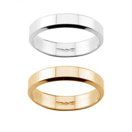 Fede Piatta Oro 18kt bianco o giallo Larga 5mm su RomanoGioielli.it