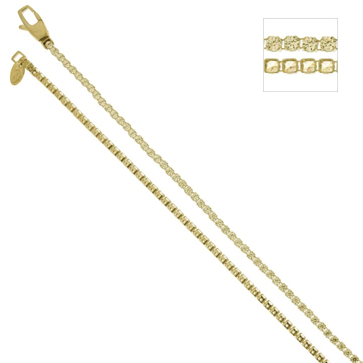 Bracciale Tennis unisex in Oro Giallo con Zirconia bianca