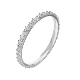 Anello Veretta in Oro Bianco o Giallo con pietre sull'intero anello
