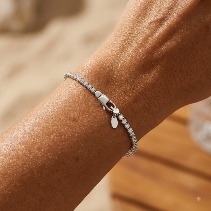 Bracciale Tennis unisex con zirconi bianchi Antonio Romano Gioielli