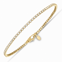 Bracciale Tennis unisex in Oro Giallo con Zirconia bianca