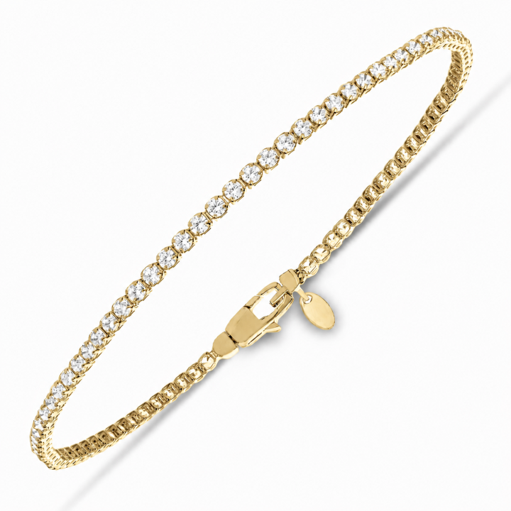 Bracciale Tennis unisex in Oro Giallo con Zirconia bianca