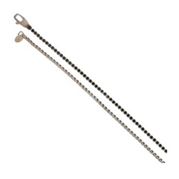 Bracciale Tennis unisex in Oro Bianco con pietre nere Antonio Romano Gioielli