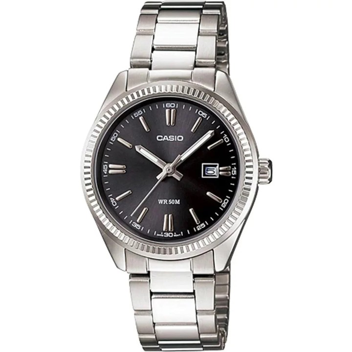 Orologio Casio Donna LTP-1302D-1A1 Nero e Acciaio
