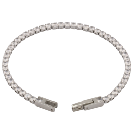 Bracciale Tennis Con Zirconi Bianchi o Neri in Acciaio | romanogioielli.it