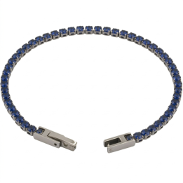 Bracciale Tennis Acciaio Con Zirconi BLU 3mm | romanogioielli.it