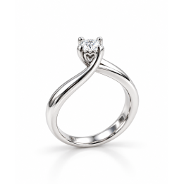 Anello solitario contrariè cuore-love