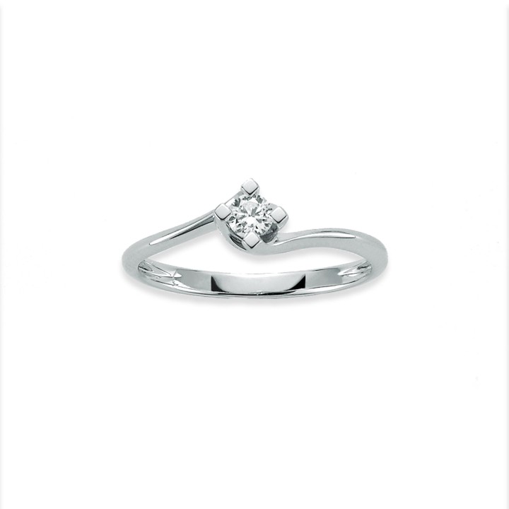Anello solitario Miluna LID5180 in oro bianco 18kt | RomanoGioielli