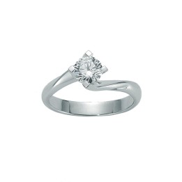 Anello solitario Miluna LID5180 in oro bianco 18kt | RomanoGioielli