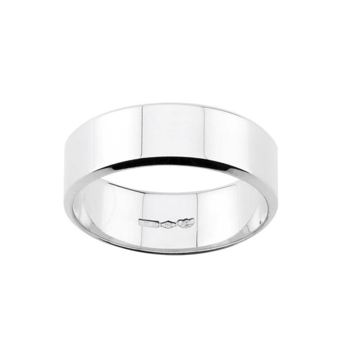 La Fede Mantovana larga 7 mm. in Argento Rodiato o Dorato su romanogioielli.it