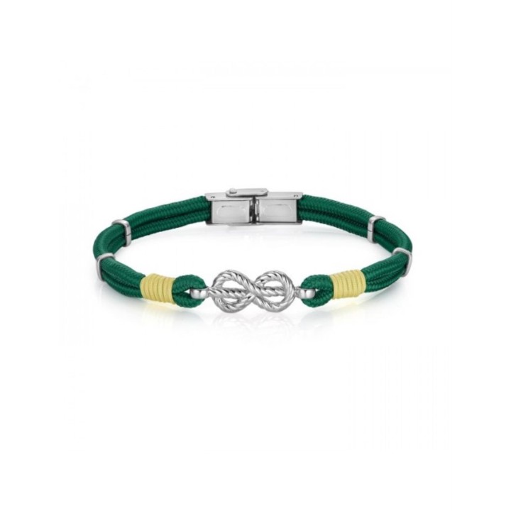 Bracciali uomo LUCA BARRA in acciaio e corda BA1007 - RomanoGioielli
