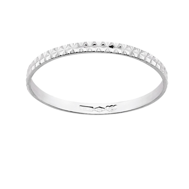 Fede Fedina in Oro Bianco, Giallo o Rosa Zigrinata Larga 2mm. RomanoGioielli.it