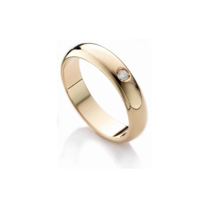 Fedi Nuziali in Oro Rosa 18kt con Diamante 0,05ct - Classiche e Personalizzabili | RomanoGioielli.it