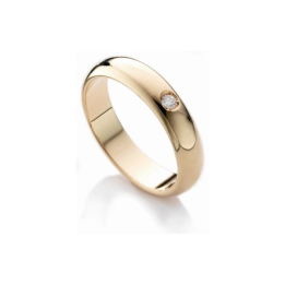 Fede Nuziale da 5 gr. con Diamante in Oro Giallo 18kt