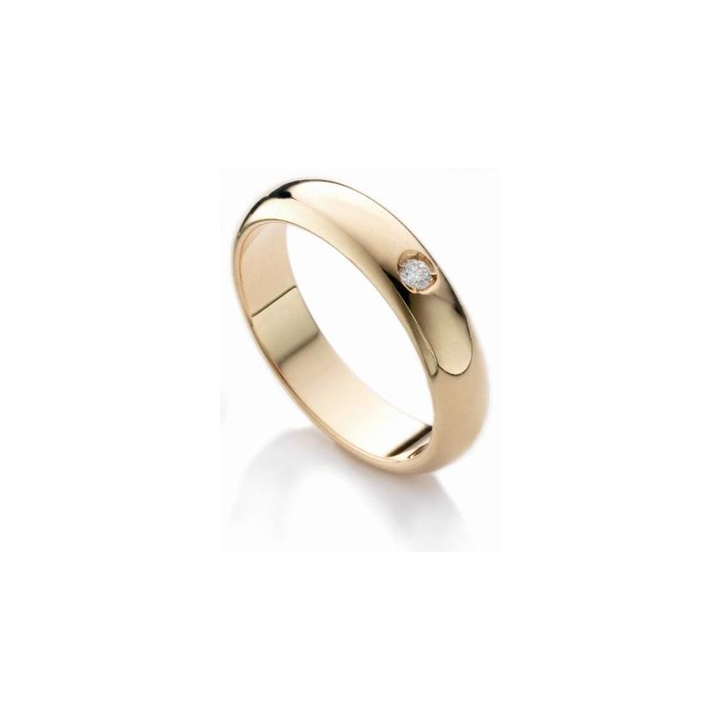Fede Nuziale da 5 gr. con Diamante in Oro Giallo 18kt