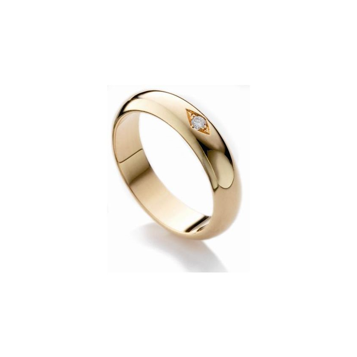 Fede Nuziale da 5 gr. con Diamante in Oro Giallo 18kt