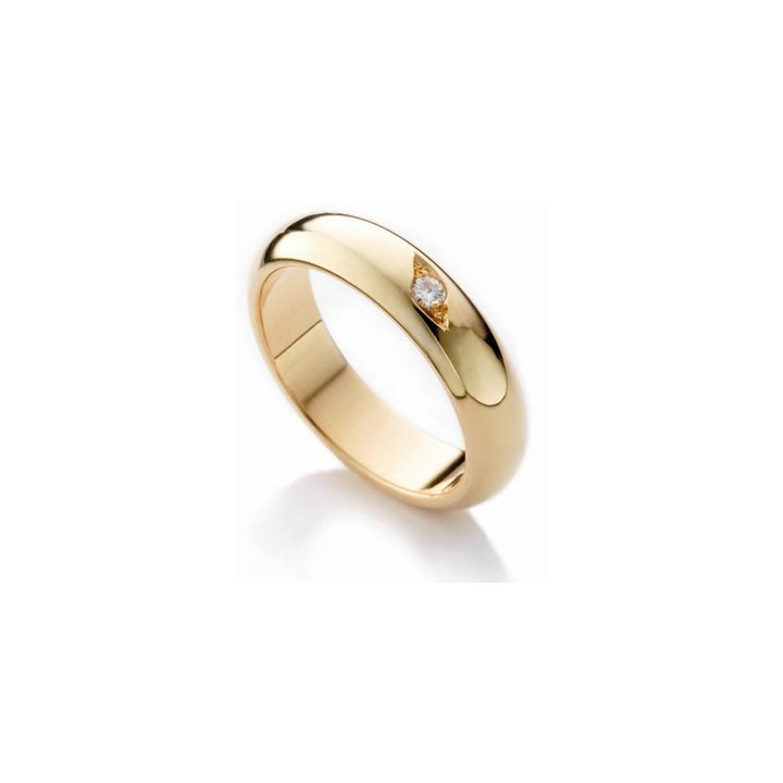 Fede Nuziale da 5 gr. con Diamante in Oro Giallo 18kt