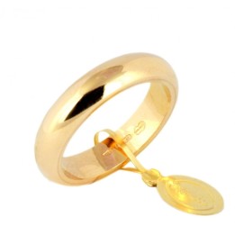 Fede oro UNOAERRE in oro giallo lARGA 4,5mm. - RomanoGioielli