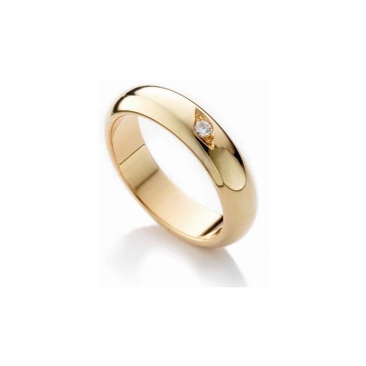 Fedi Nuziali in Oro 18kt Giallo o Bianco con Diamante 0,05ct - Eleganza e Raffinatezza