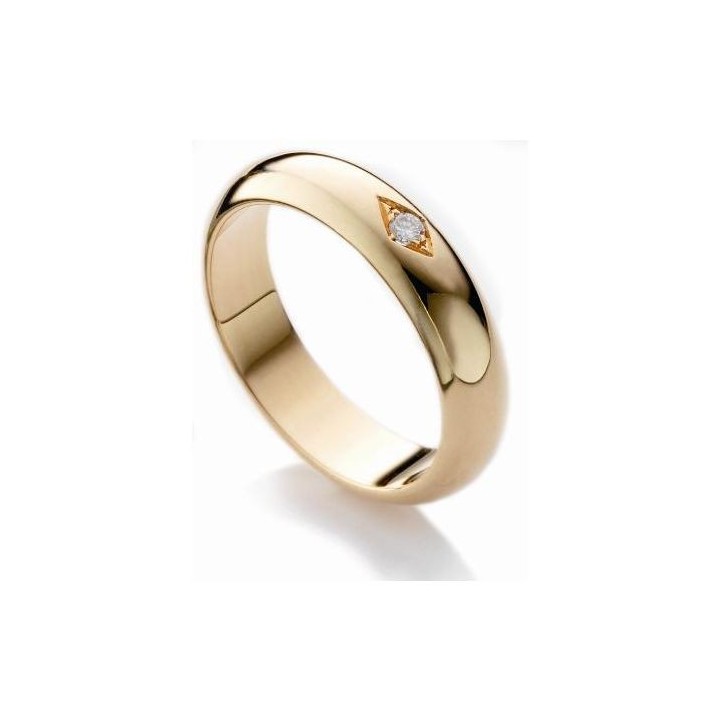 Fedi Nuziali in Oro 18kt Giallo o Bianco con Diamante 0,05ct - Eleganza e Raffinatezza