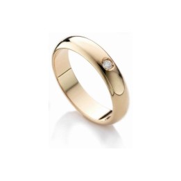 Fedi Nuziali in Oro 18kt Giallo o Bianco con Diamante 0,05ct - Eleganza e Raffinatezza