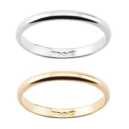 Anello Fede Fedina Fermanello in Oro Giallo o Bianco Larga 2mm. - RomanoGioielli