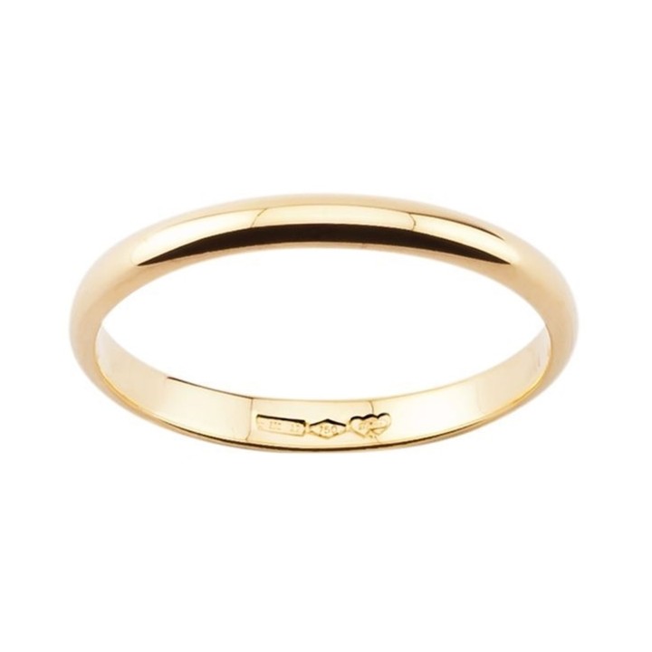 Anello Fede Fedina Fermanello in Oro Giallo o Bianco Larga 2mm. - RomanoGioielli