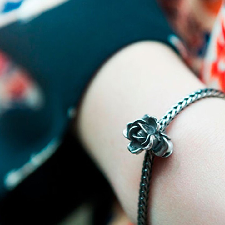 Bead Trollbeads Rosa di Giugno in argento TAGBE-00032