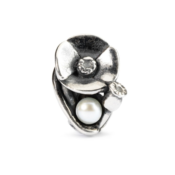 Bead Trollbeads Papavero D'Agosto in argento TAGBE-00034