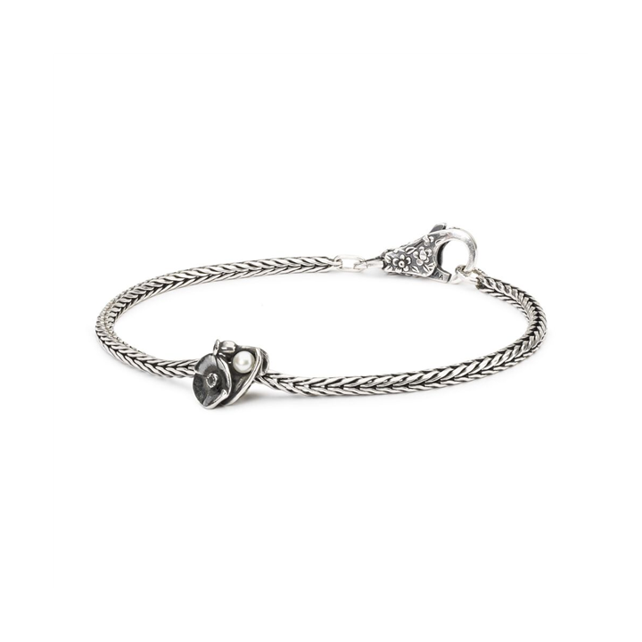 Bead Trollbeads Papavero D'Agosto in argento TAGBE-00034