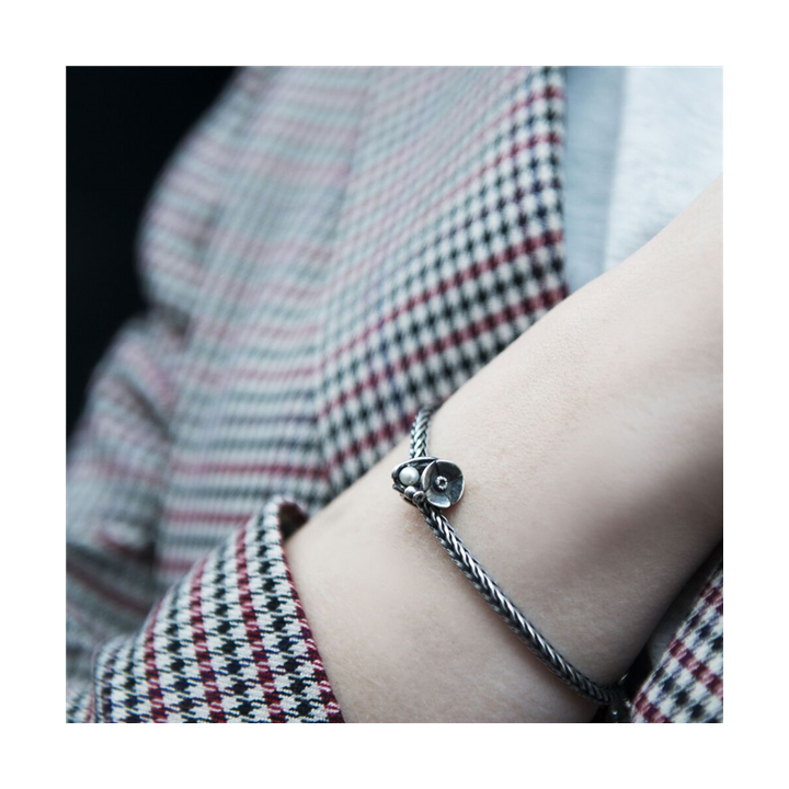 Bead Trollbeads Papavero D'Agosto in argento TAGBE-00034