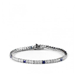 Bracciale tennis argento pietre taglio princess quadrato BA01404 | RomanoGioielli
