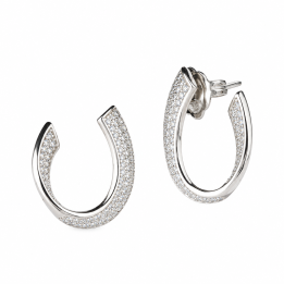 Orecchini eleganti in Argento con Zirconi Bianchi del tutto simili all'oro con diamanti.