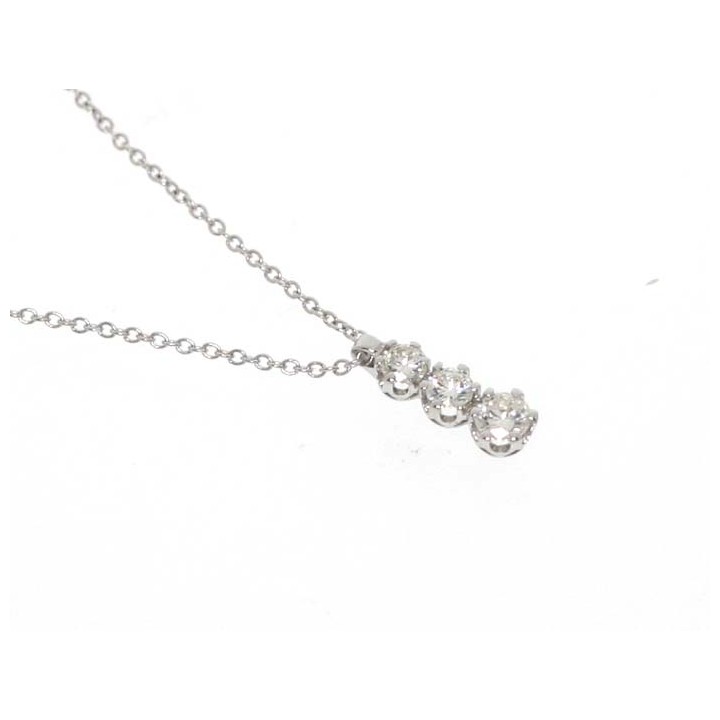 Collier in Oro Bianco con tre Diamanti SALVINI 20041166